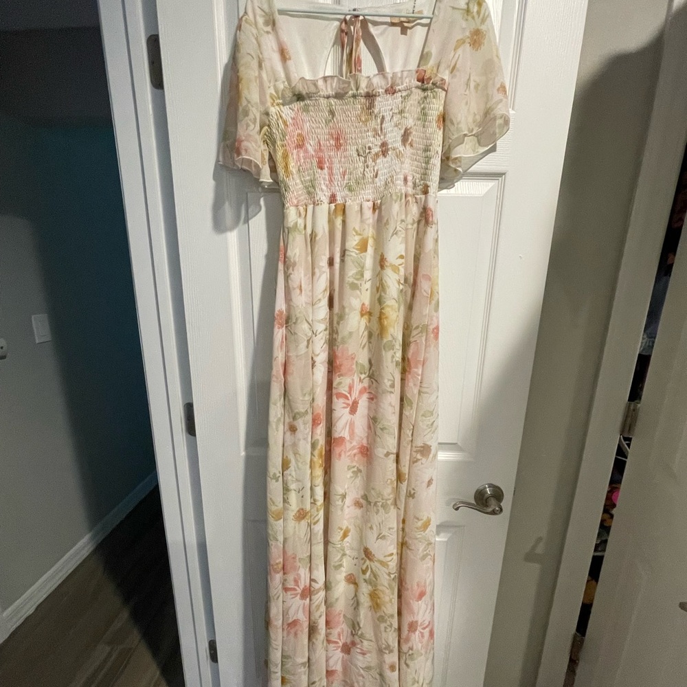 Pink blush maternity dress